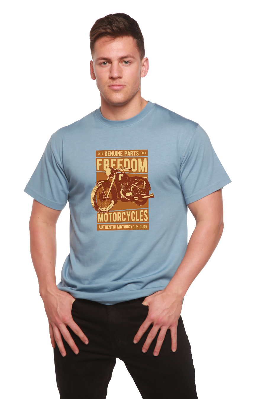 Freedom Motorcycles Men's Bamboo Viscose/Organic Cotton Short Sleeve Graphic T-Shirt