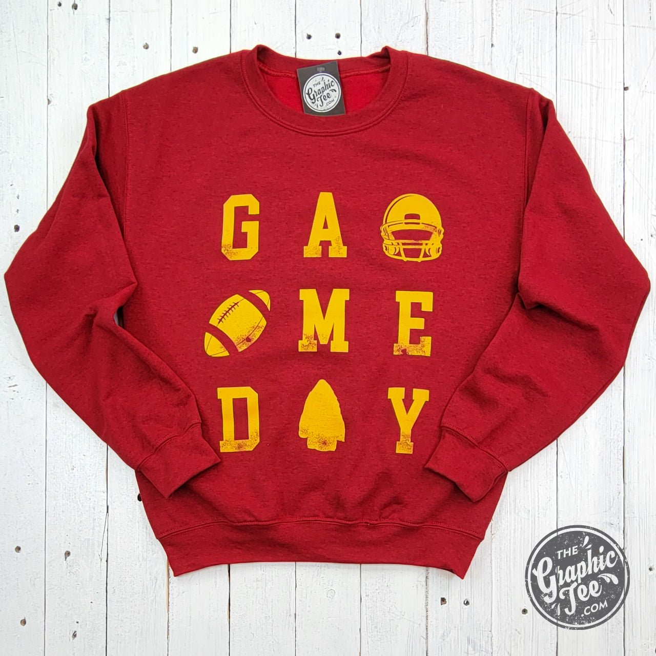 GAME DAY KC Red and Gold Crewneck Sweatshirt