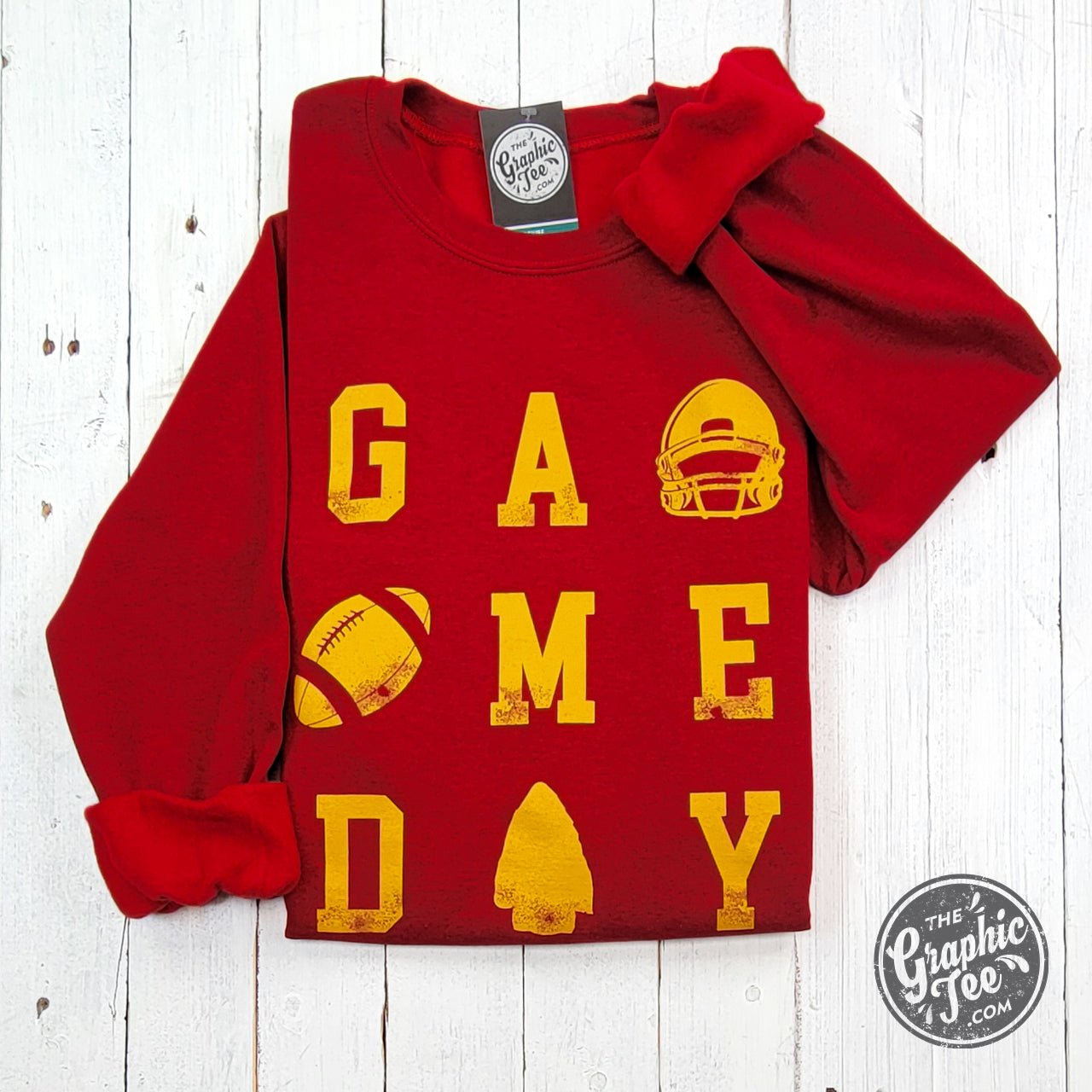 GAME DAY KC Red and Gold Crewneck Sweatshirt