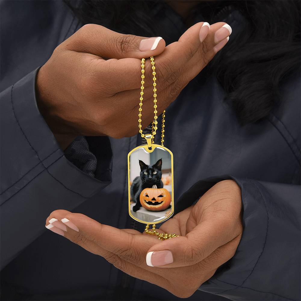Halloween Black Cat Necklace