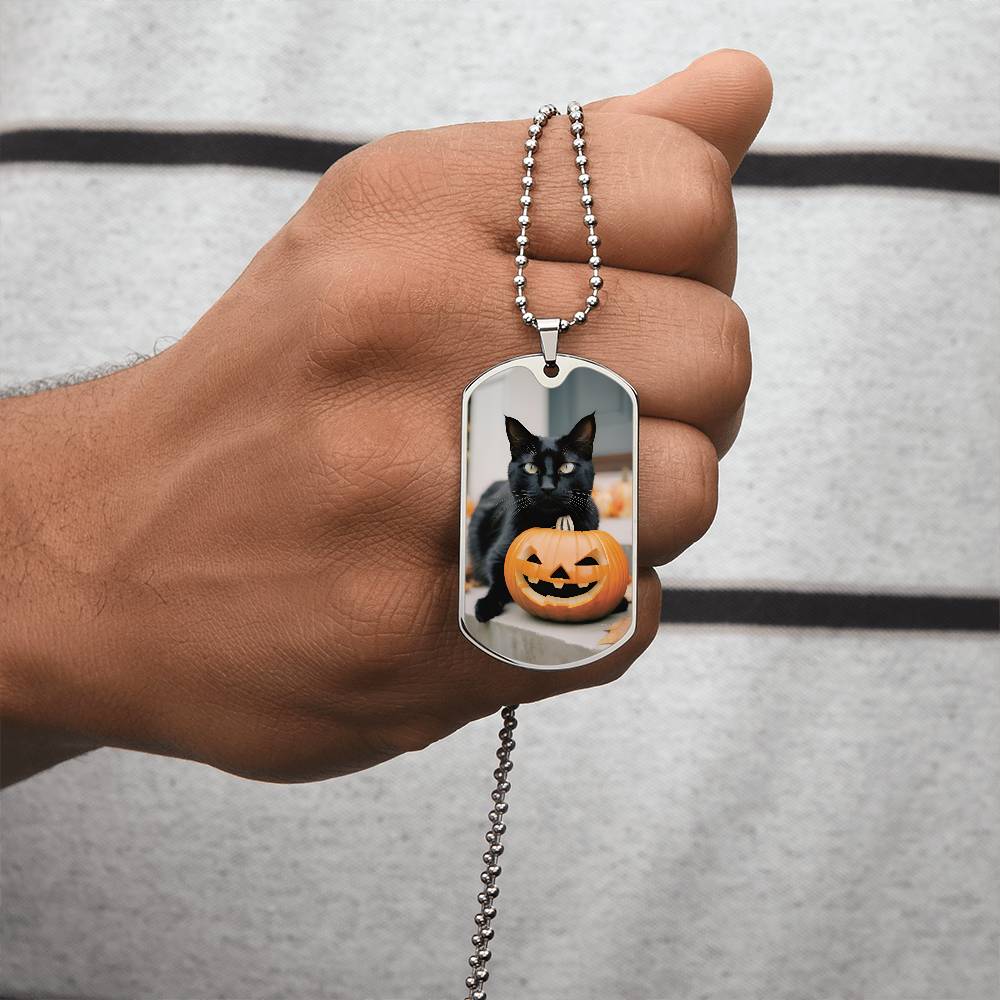 Halloween Black Cat Necklace