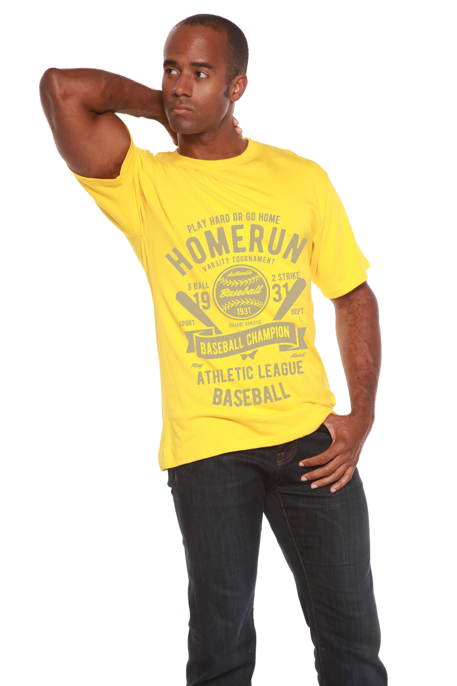 Homerun Baseball Men's Bamboo Viscose/Organic Cotton Short Sleeve Graphic T-Shirt