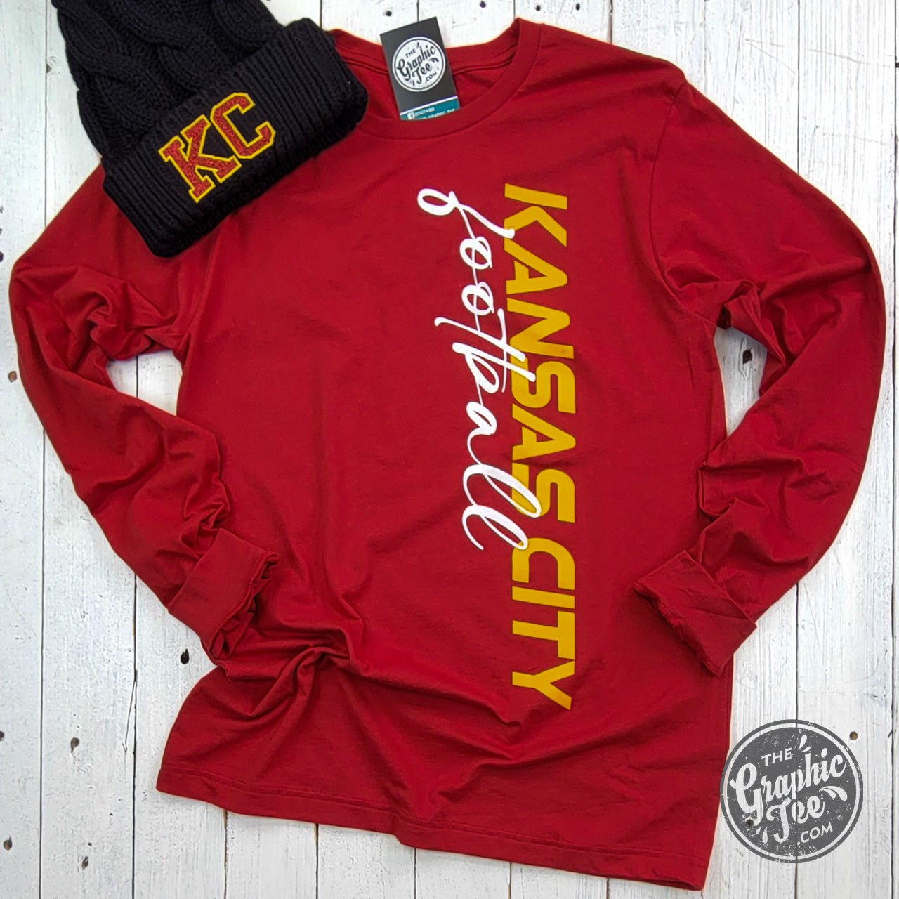 Kansas City Football Side Print Long Sleeve Tee