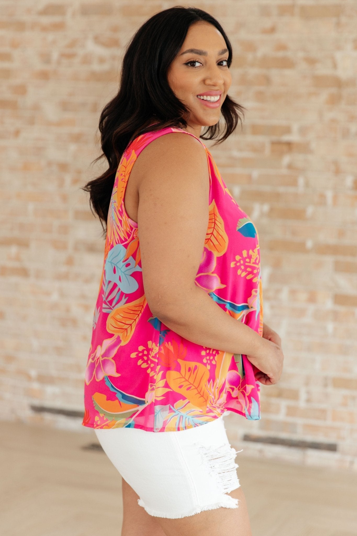 Love Me Like You Do Floral Sleeveless Blouse (Online Exclusive)