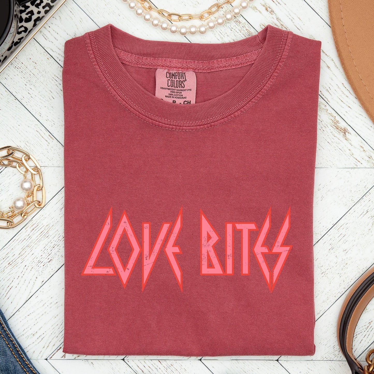 Love Bites, Def, Retro, 80s, Rock Music, Comfort Colors Tshirt, Valentine's Day