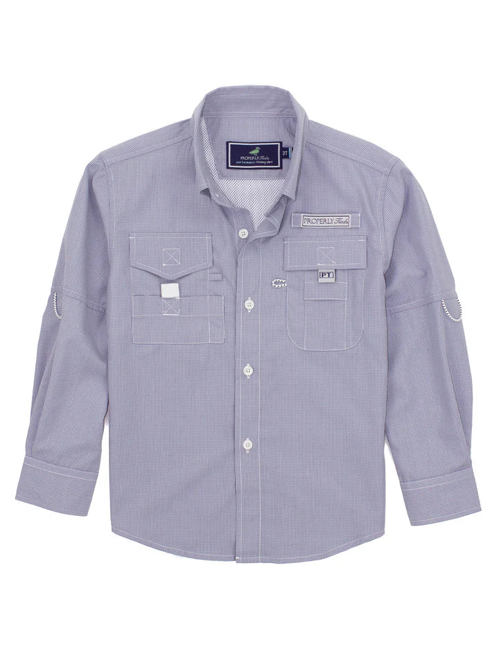 Boys Performance Fishing Shirt - Jet Grey