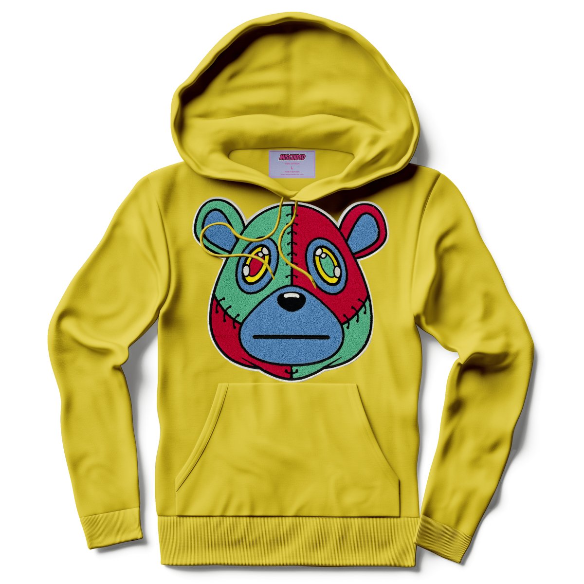 Misguided Chenille Hoodie - Yellow