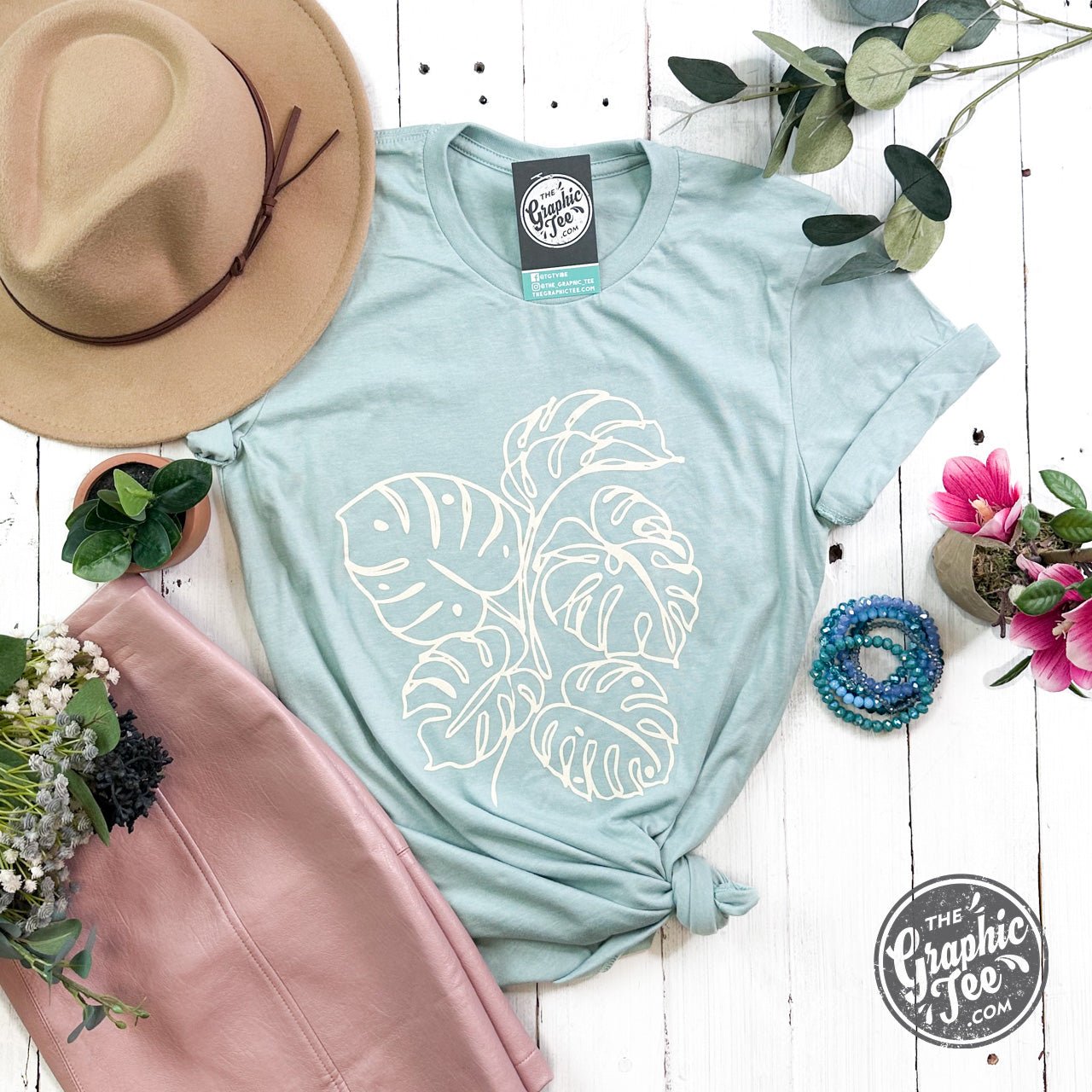 Monstera Crewneck Short Sleeve Tee