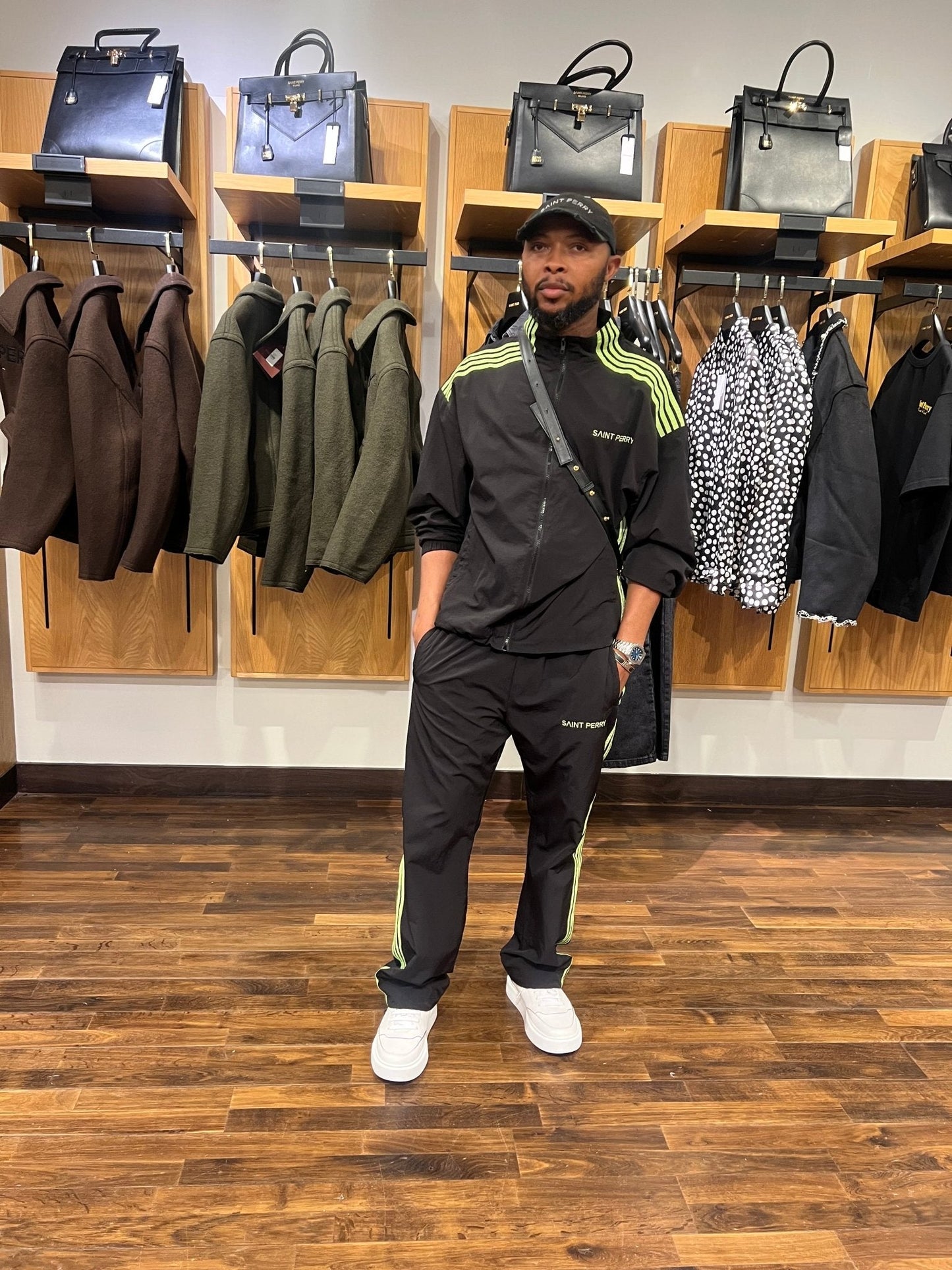 Otis Track Jacket and Pants - Black & Neon Aaria Tees