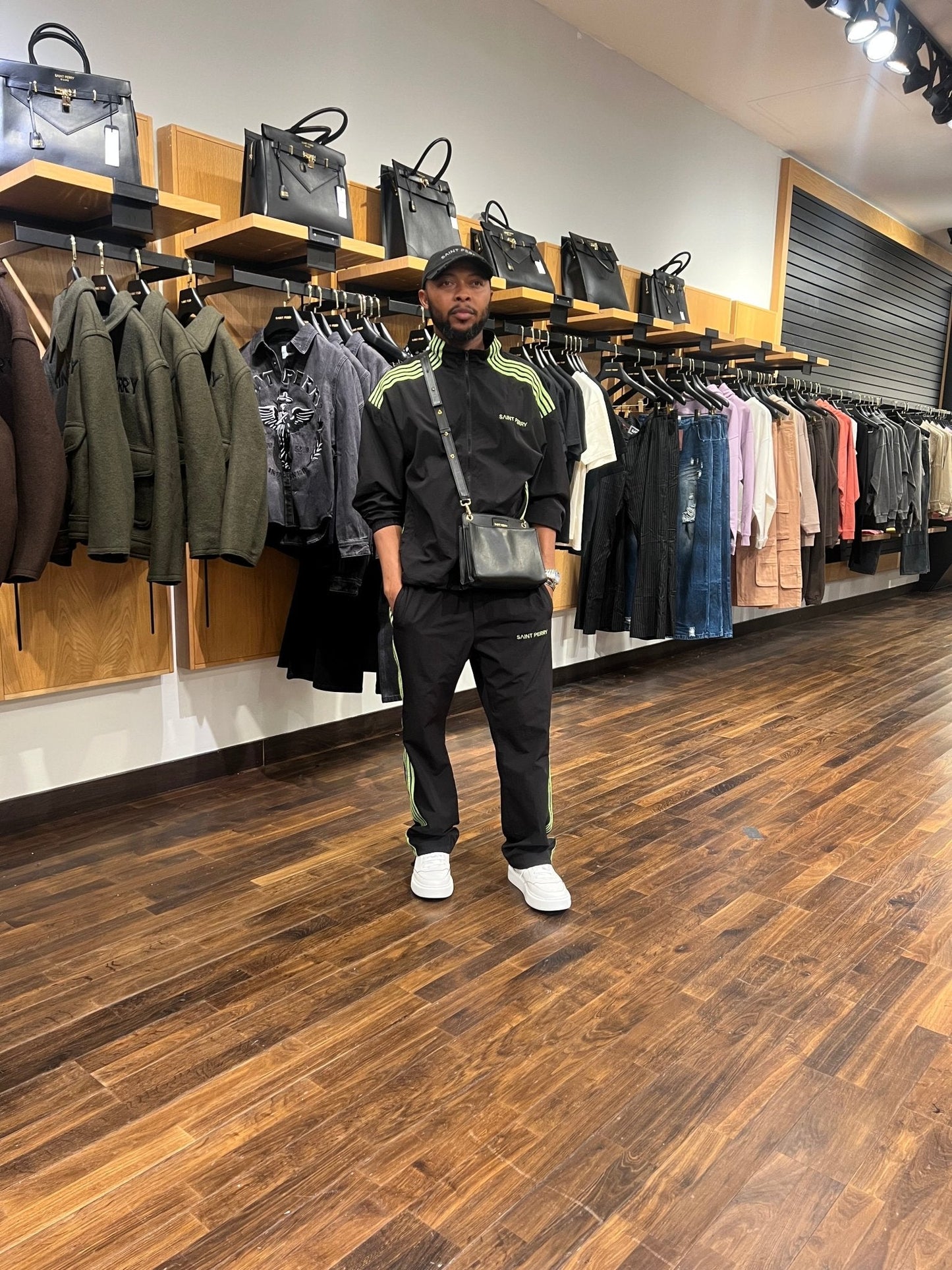 Otis Track Jacket and Pants - Black & Neon Aaria Tees