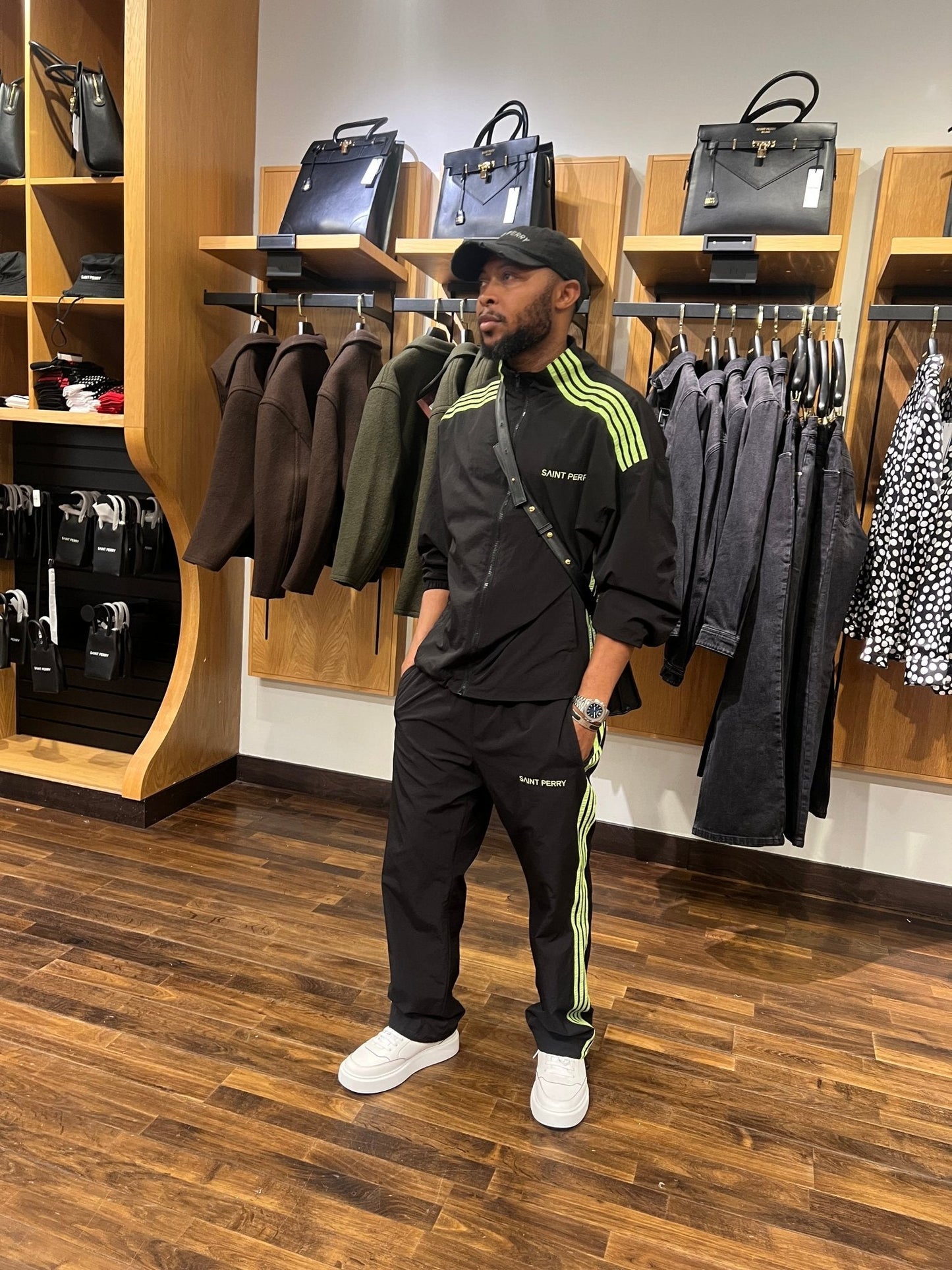 Otis Track Jacket and Pants - Black & Neon Aaria Tees