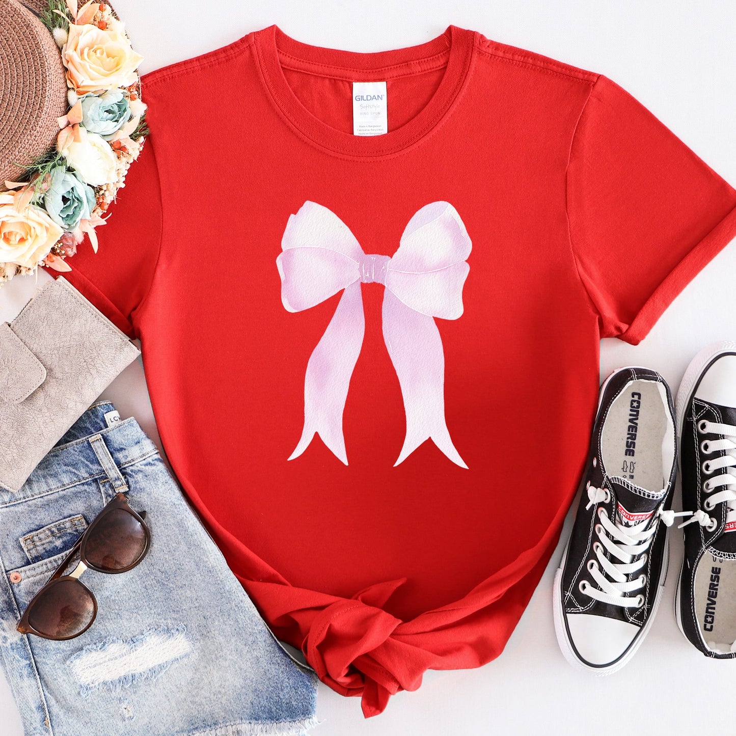 Pink Ribbon, Coquette, Cute, Adorable, Bow, Super Soft Tshirt, Valentine's Day