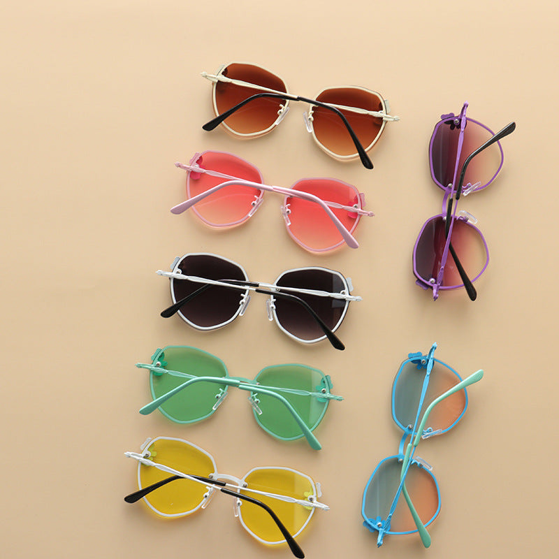 Kids Boy And Girl Cartoon Animal Shape Round Frame Fashion Sunglasses