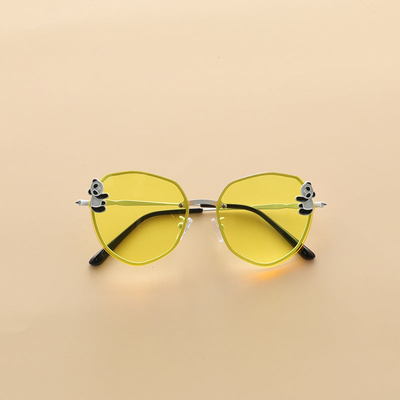 Kids Boy And Girl Cartoon Animal Shape Round Frame Fashion Sunglasses