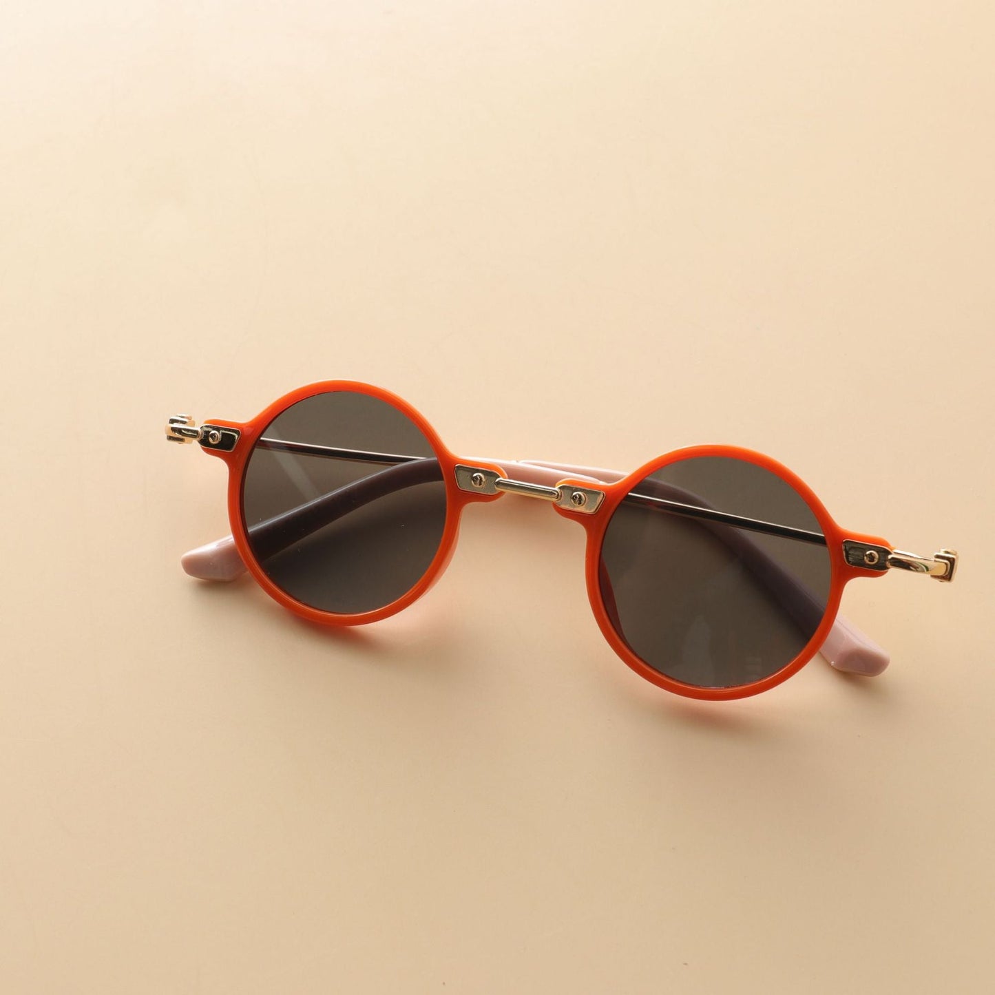 Kids Small Frame Design Vintage Style Metal Sunglasses