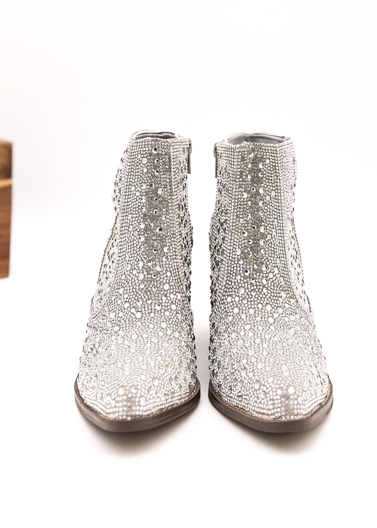 Shine Star Rhinestone Bootie in Silver (Online Exclusive)