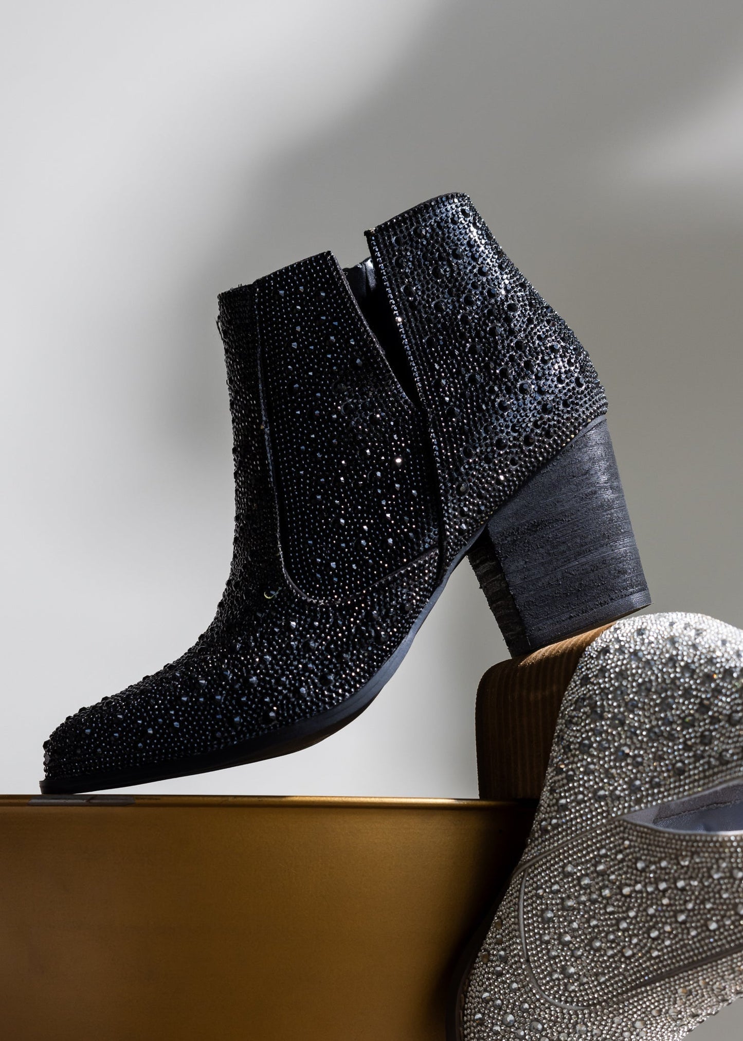 Shine Star Rhinestone Bootie in Black (Online Exclusive)