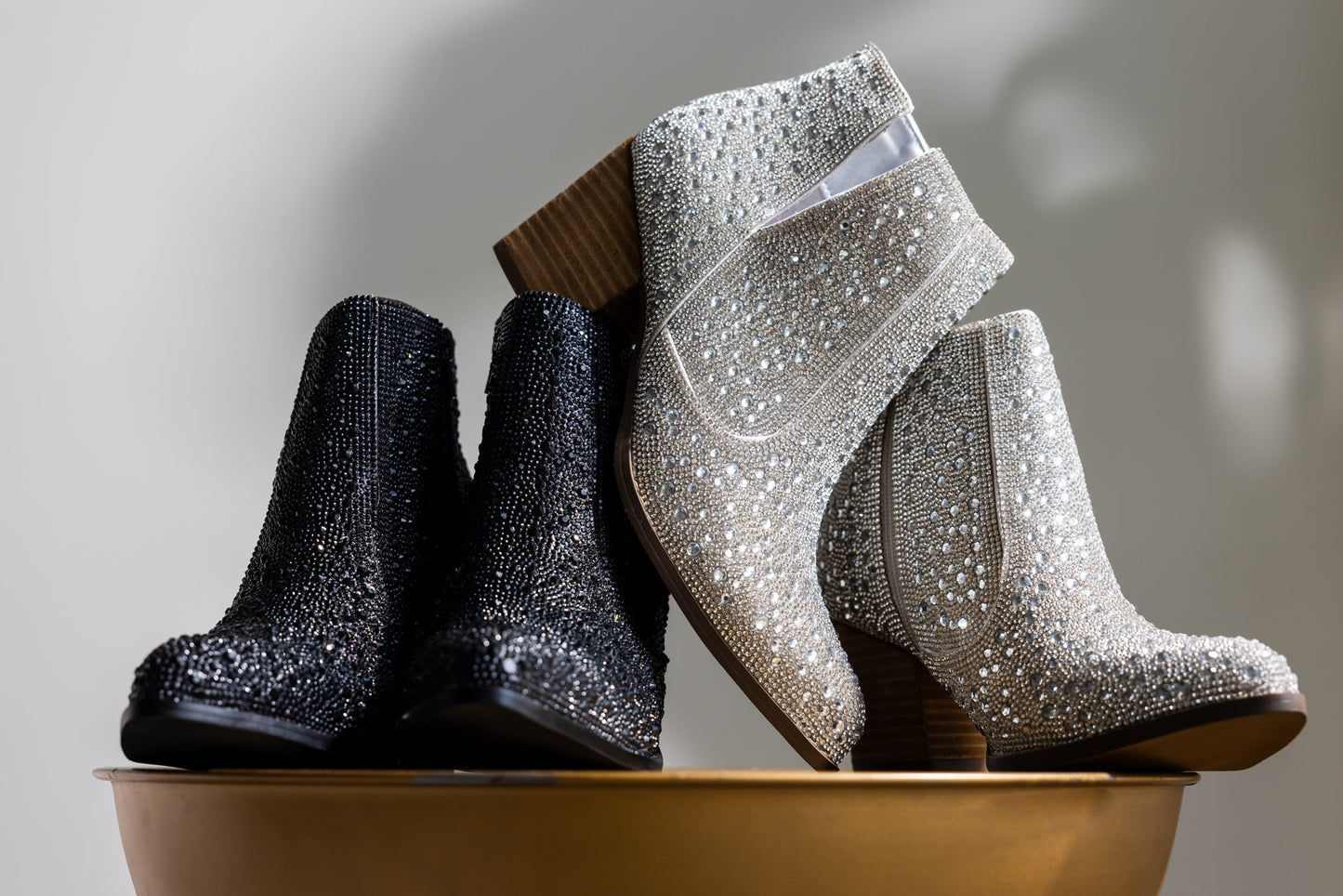 Shine Star Rhinestone Bootie in Silver (Online Exclusive)
