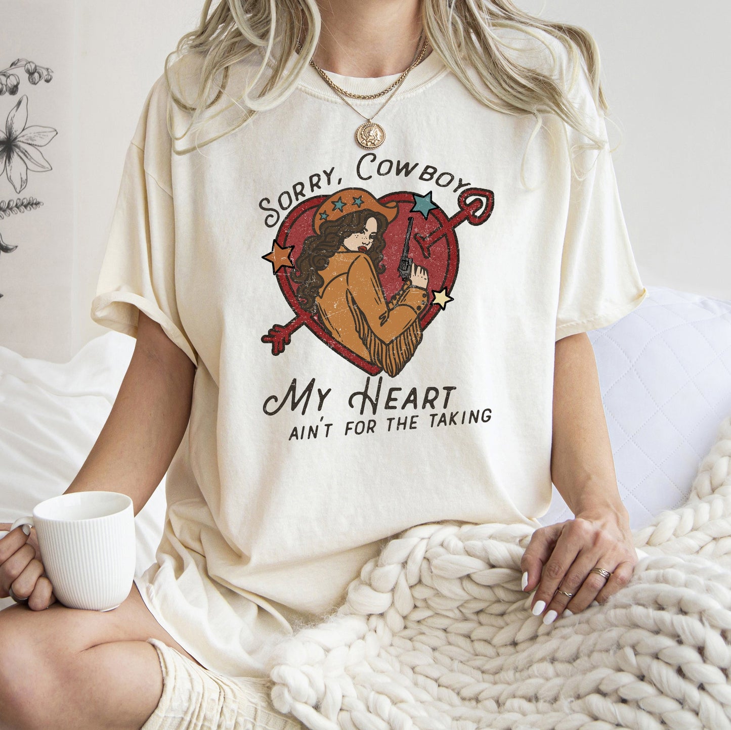 Sorry Cowboy My Heart Ain't For The Taking, Western, Country, Comfort Colors Tshirt, Valentine's Day