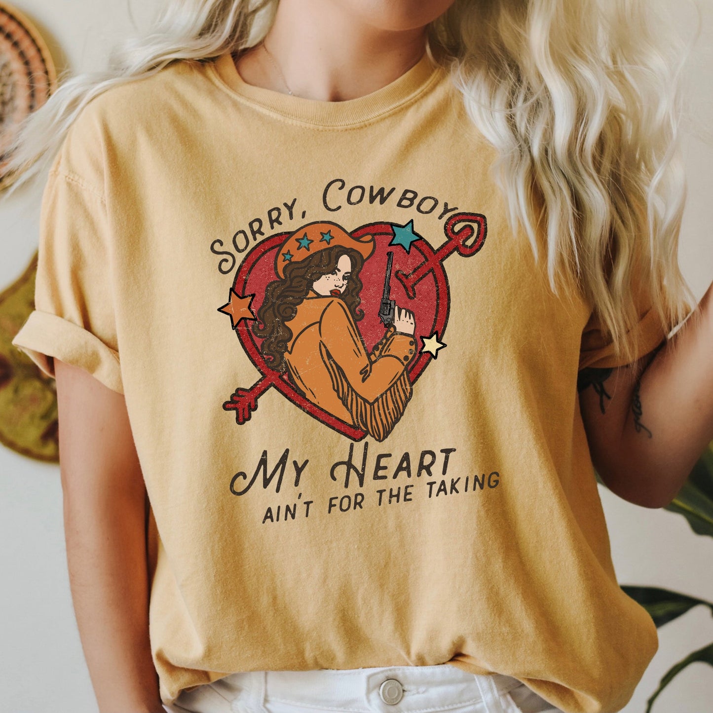 Sorry Cowboy My Heart Ain't For The Taking, Western, Country, Comfort Colors Tshirt, Valentine's Day