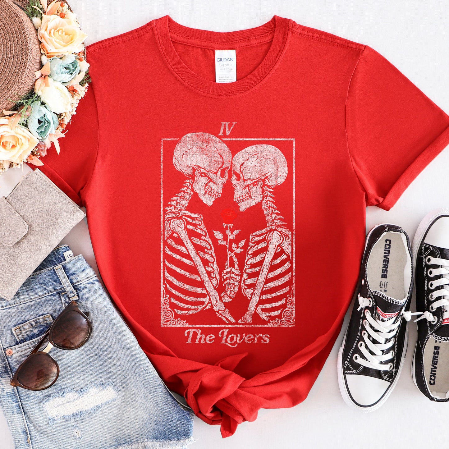 The Lovers Tarot, Skeletons, Mystical, Magic, Super Soft Tshirt, Valentine's Day