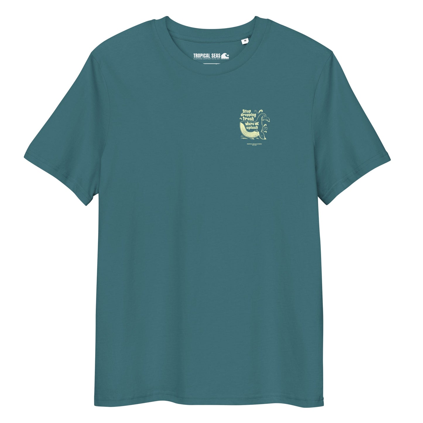 Whale Trash Splash organic cotton t-shirt - Aaria Tees