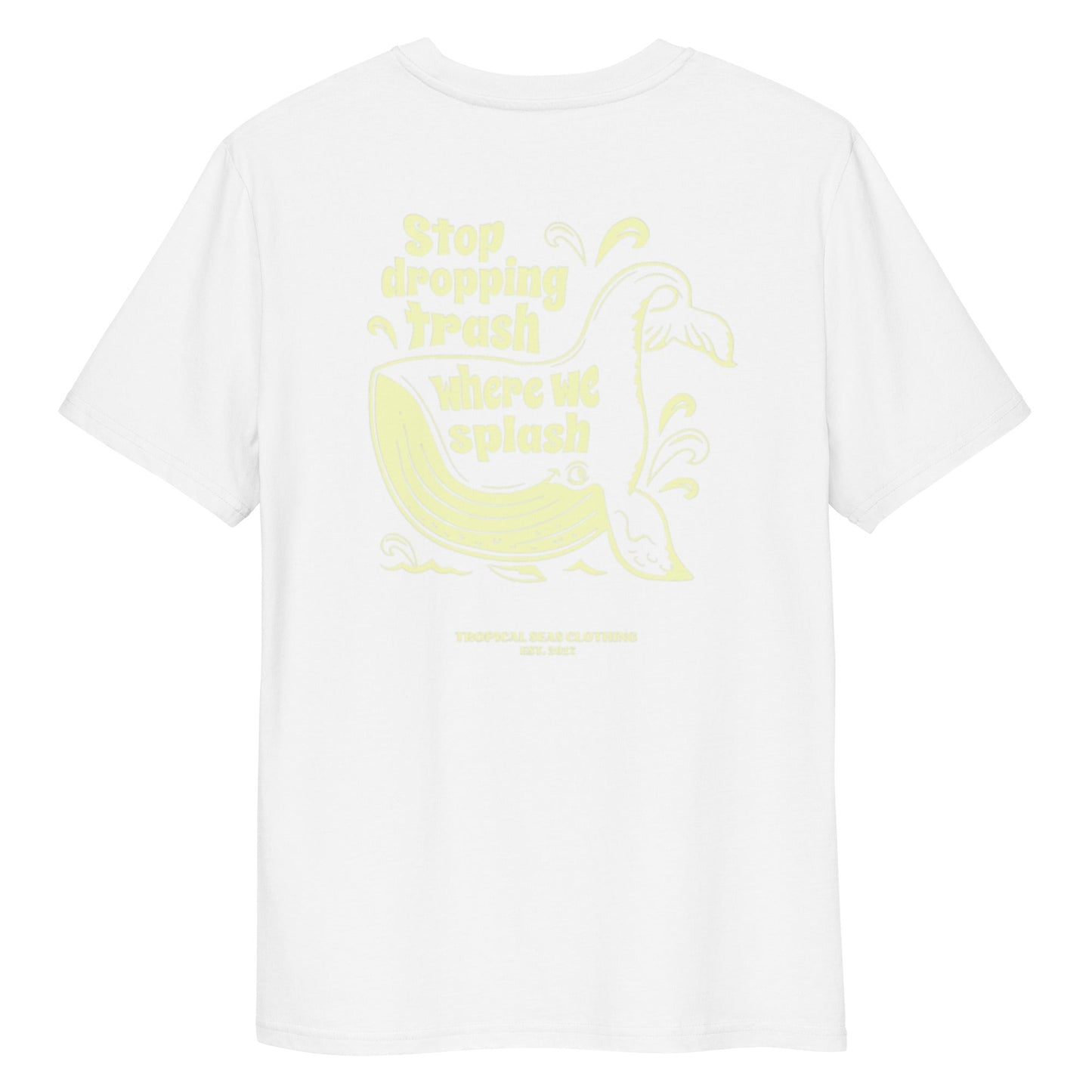 Whale Trash Splash organic cotton t-shirt - Aaria Tees