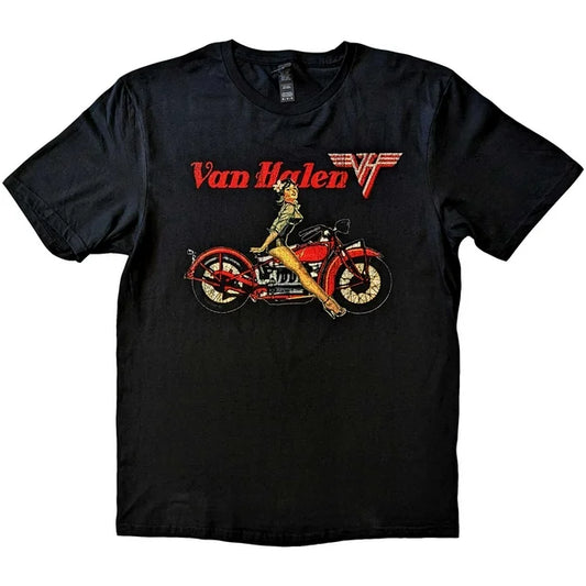 Van Halen Pin Up Biker Mens T-shirt