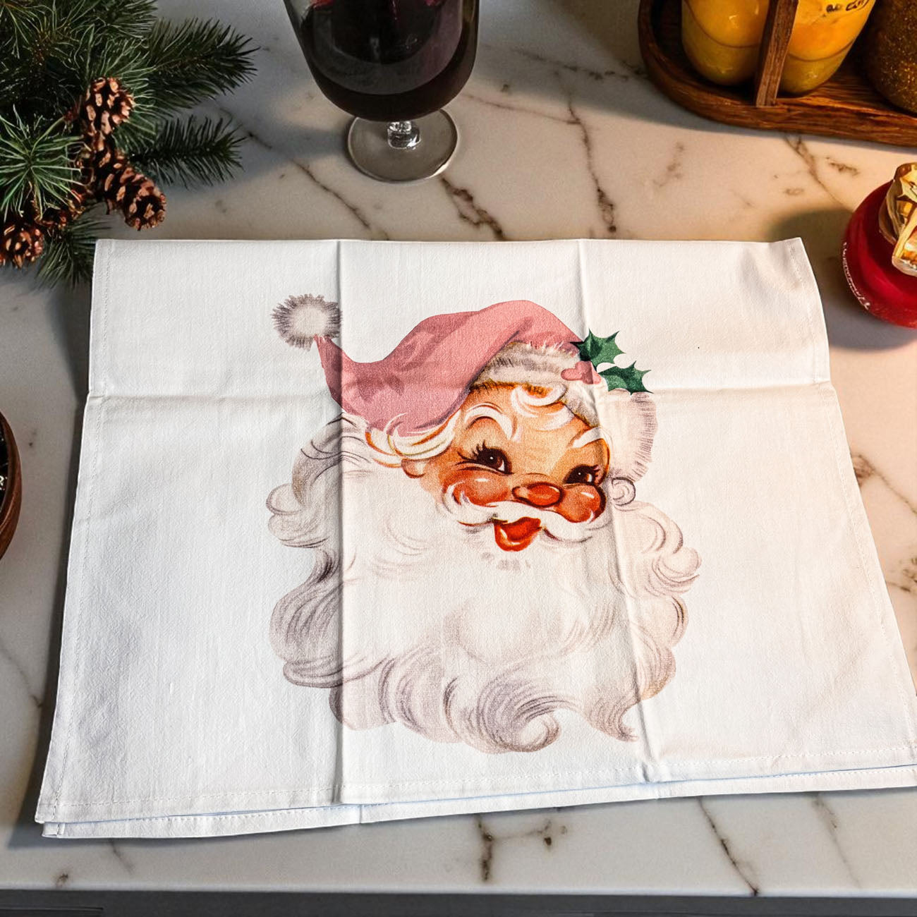 Vintage Pink Santa