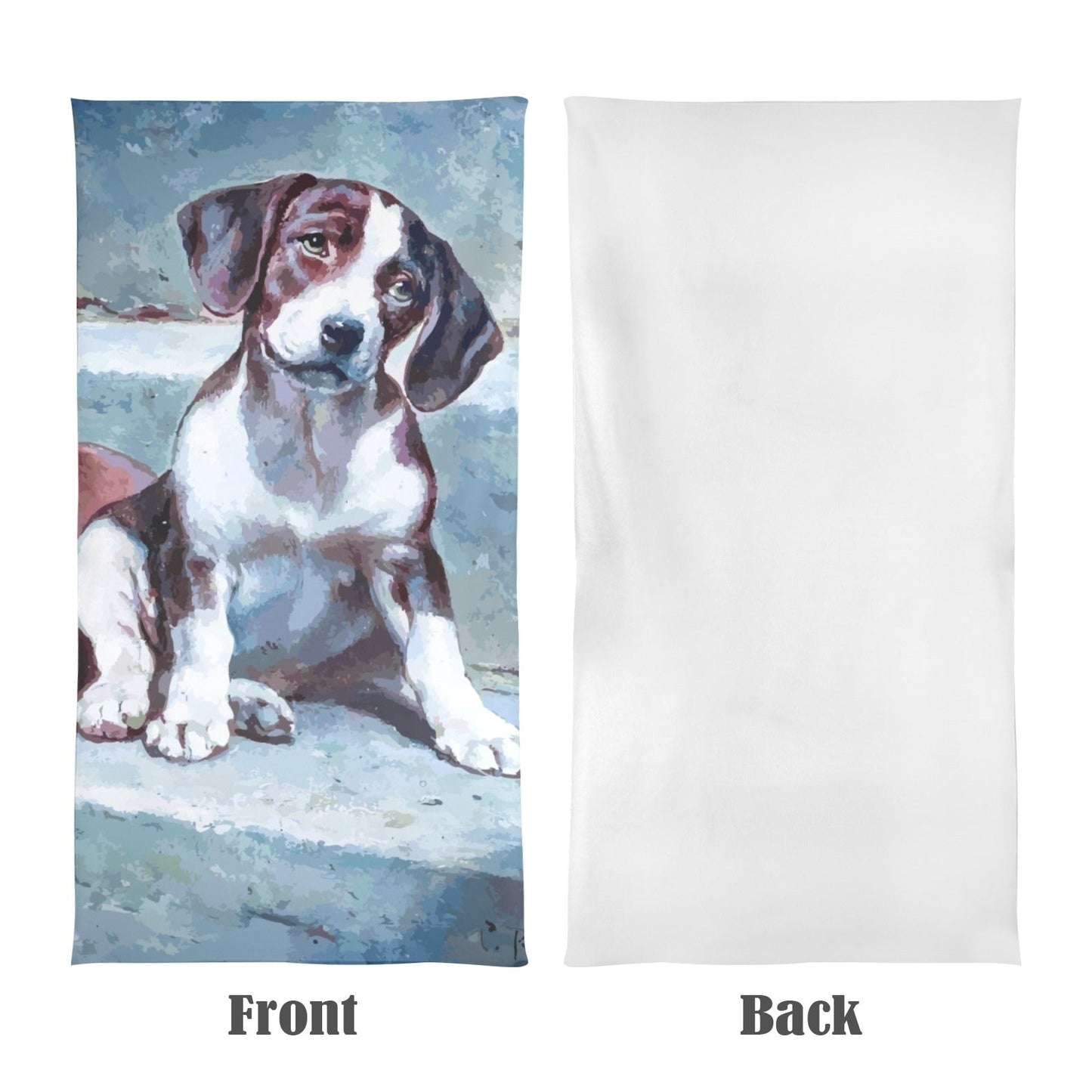 Adorable Puzzled Puppy Beach Towel - 29" x 58" (Made in USA)