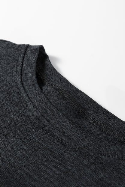 Black Color Block Leopard Patchwork Long Sleeve Casual Top