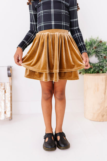 Carmel Velvet | 2-Tiered SKORT