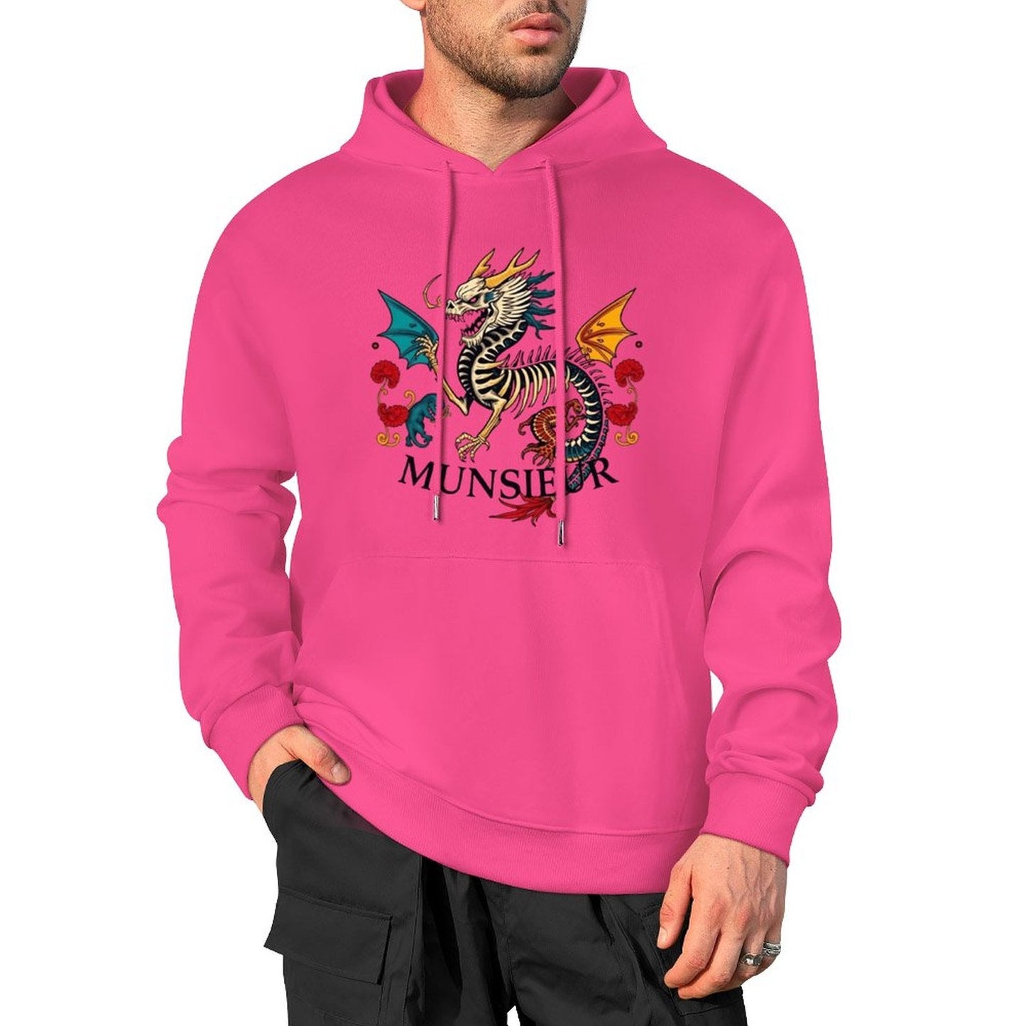 Munsieur Inferno Crest: Dragon Hoodie for Men
