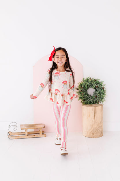 Pink Candy Cane Stripe | SLIM LEGGINGS