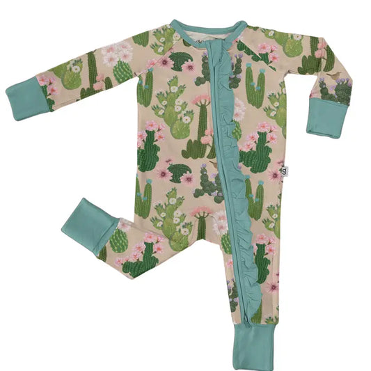 Cactus Flowers Long Sleeve Zip Pj
