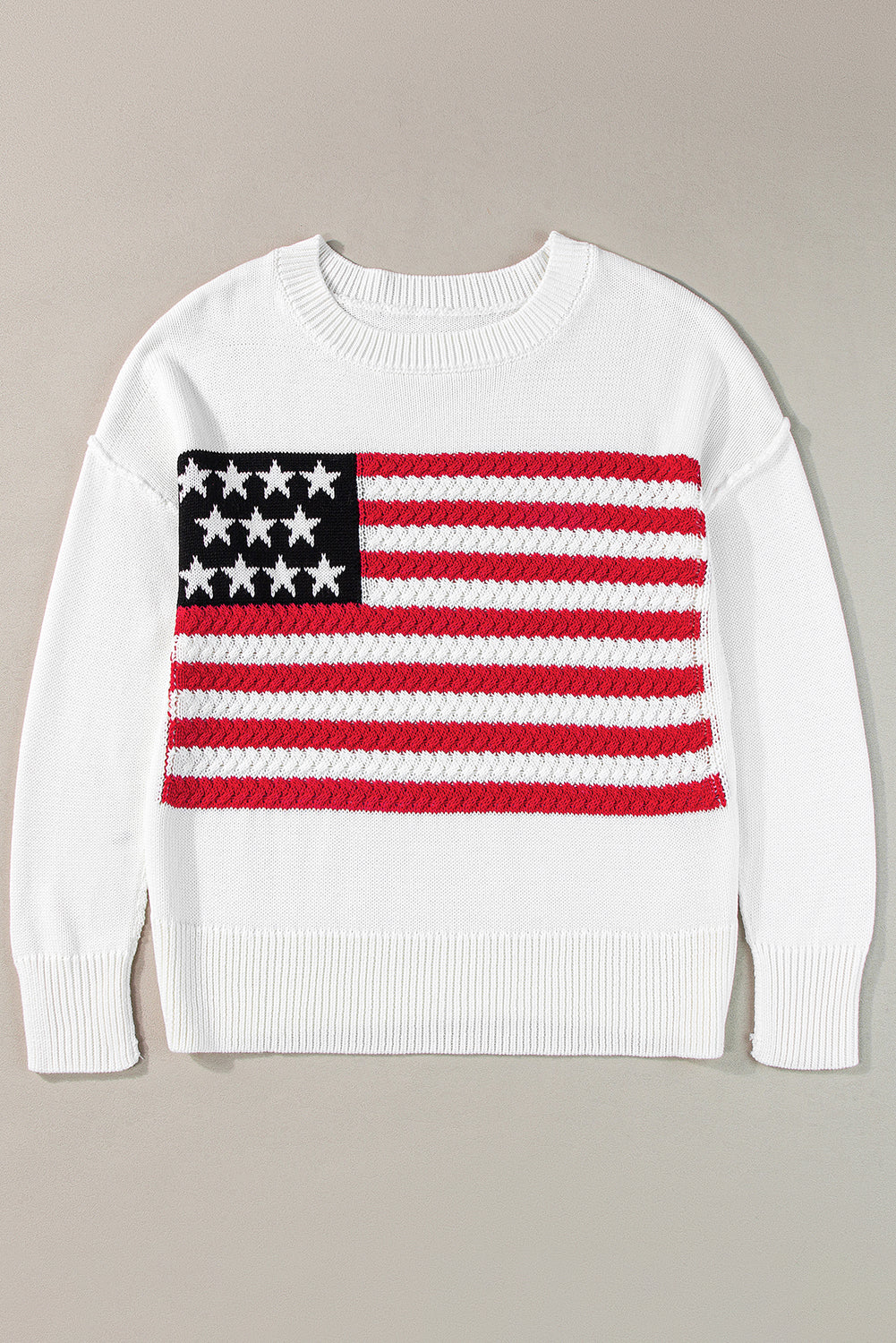 Lakelyn American Flag Sweater - Aaria Tees