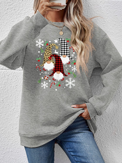 Faceless Gnomes Graphic Drop Shoulder Sweatshirt - Aaria Tees