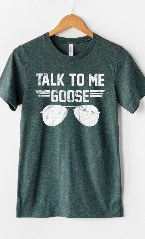 Talk to Me Goose White Ink Graphic Tee - Aaria Tees