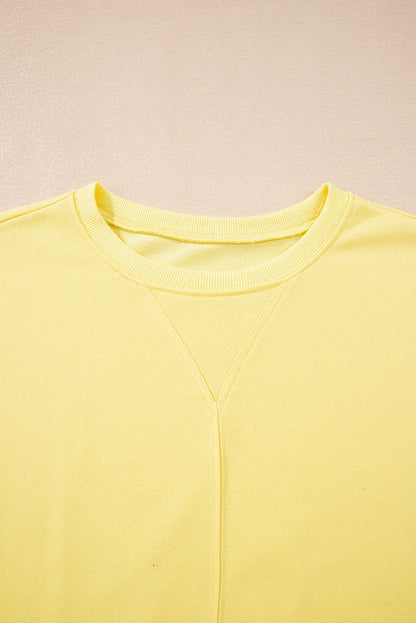 Ruffle Trim Patchwork Pullover and Shorts Set