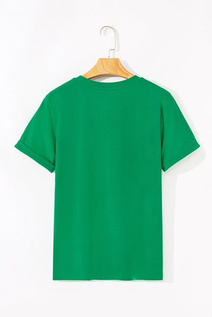 Solid Short Sleeve Crew Neck Tee