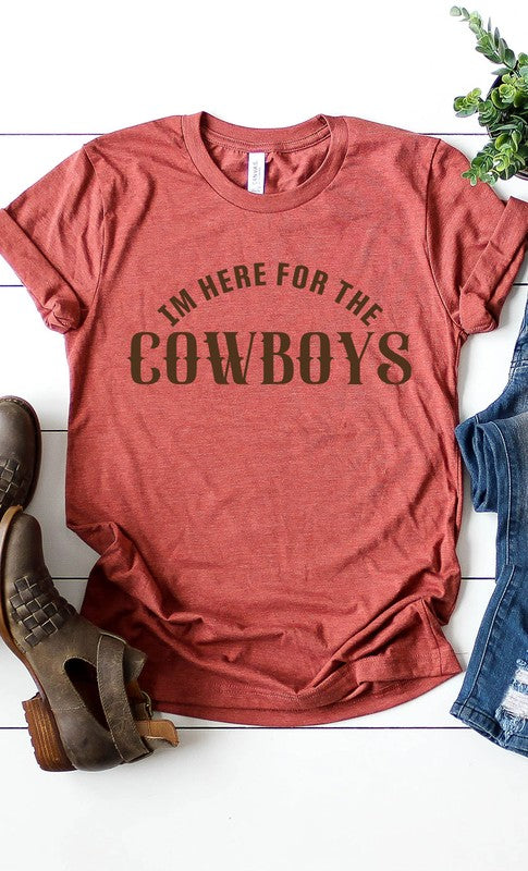 Here For The Cowboys Graphic Tee - Aaria Tees Aaria Tees