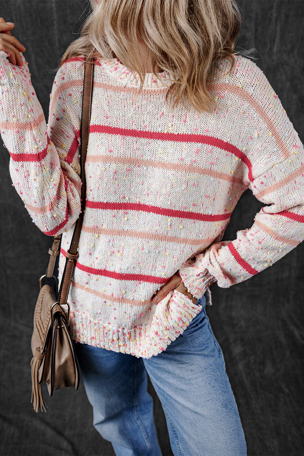 Ruthie Striped Confetti Knit Sweater - Aaria Tees