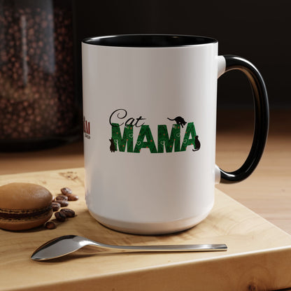 Christmas Cat Mama Accent Coffee Mug (11, 15oz)