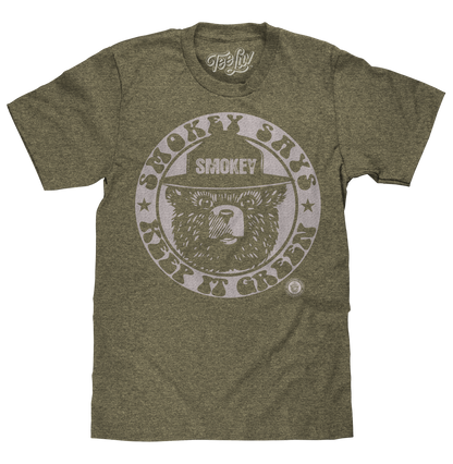 Smokey Bear Keep it Green Logo T-Shirt - Green