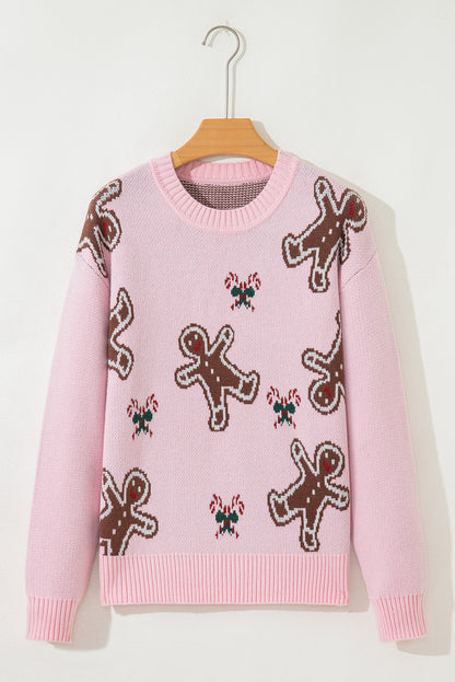 Christmas Ginger Bread Man Round Neck Sweater