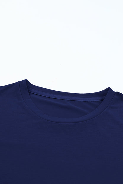 Solid Short Sleeve Crew Neck Tee