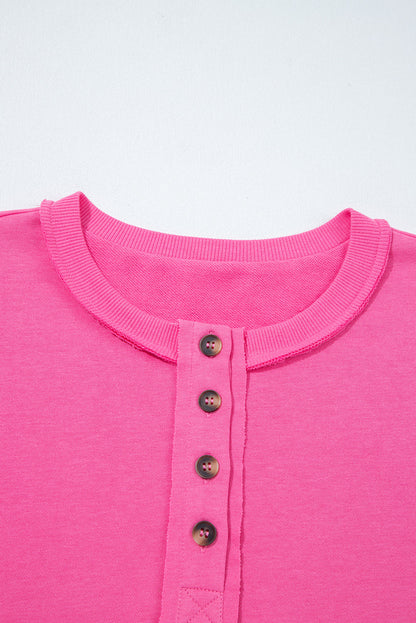 Solid Half-Button Pullover and Jogger Pants Set