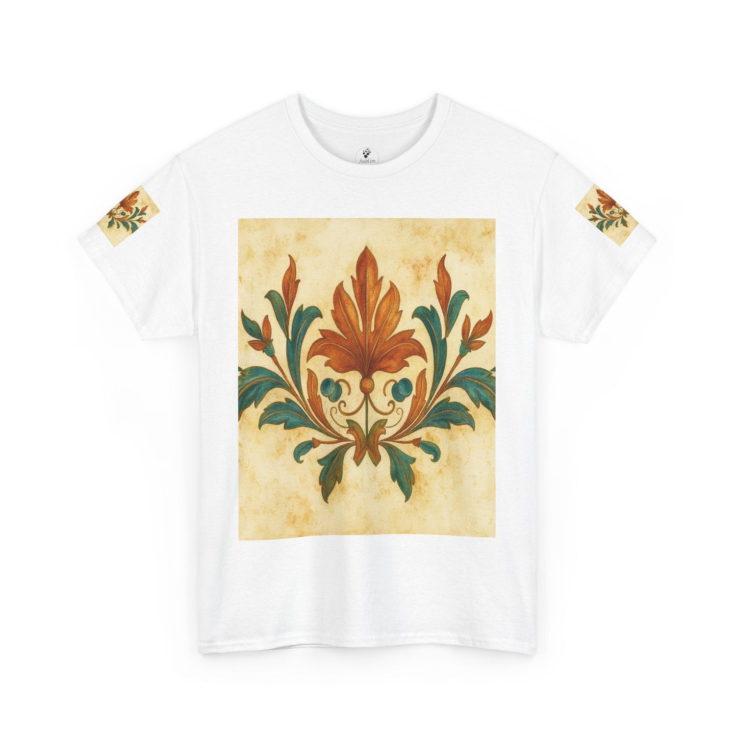 Vintage Botanical Unisex Heavy Cotton Tee, Floral Graphic Tee, Casual Summer Shirt, Gift for Nature Lovers, Eco-Friendly Apparel