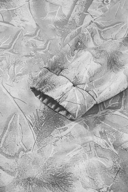 Gray Camouflage Woodland Print Oversized Sporty Hoodie