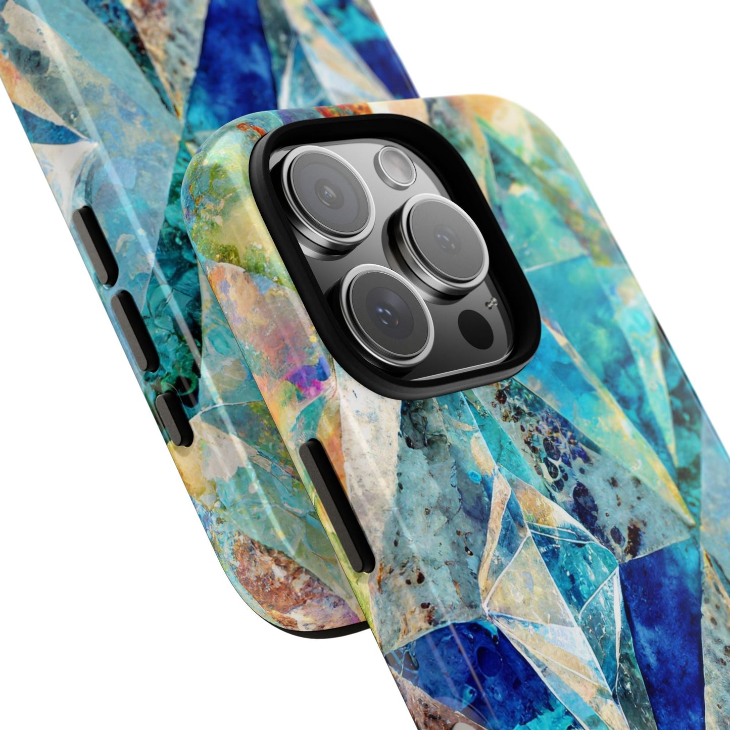 Diamond Blue Abstract Tough Phone Case